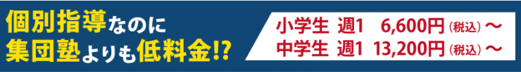 個別指導なのに集団塾よりも低料金!? 個別指導なのに集団塾よりも低料金!?