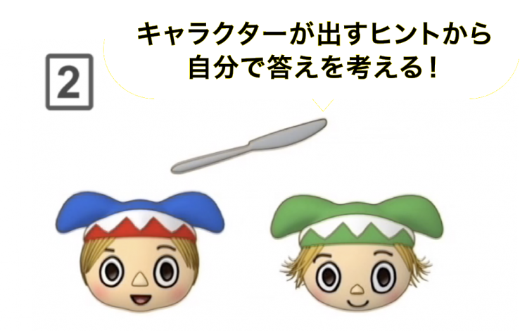 キャラクターが出すヒントから自分で答えを考える! キャラクターが出すヒントから自分で答えを考える!